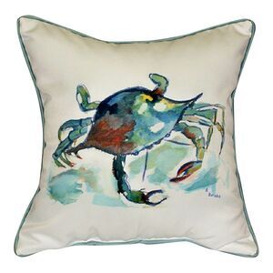 Chesapeake Bay Blue Crab Indoor Outdoor Throw Pillow 12 Inch Betsy Drake
